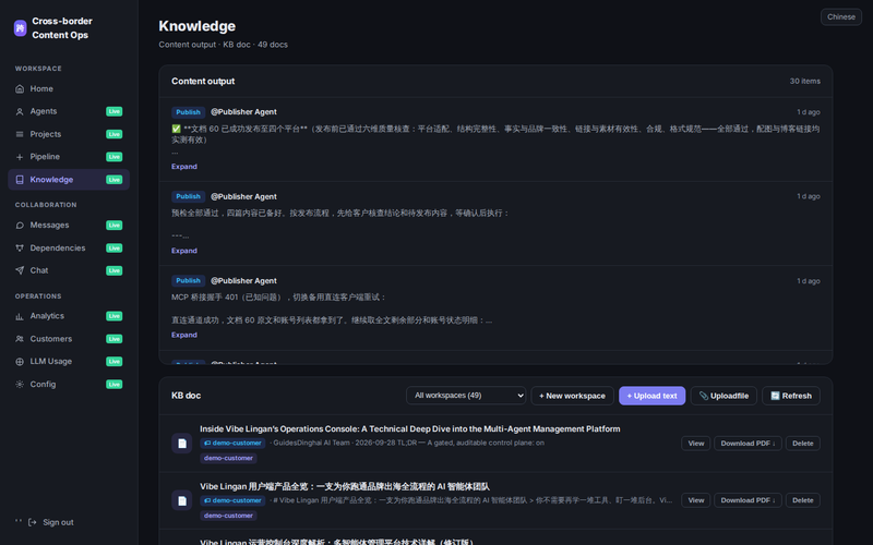 控制台指南:知识库